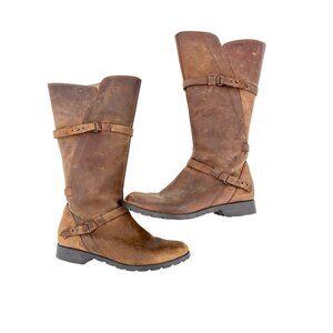 TEVA Women's Brown Leather De La Vina Riding Side Zip Boot US 9